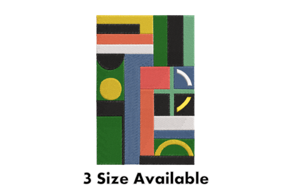 Colorful Abstract Geometry Embroidery