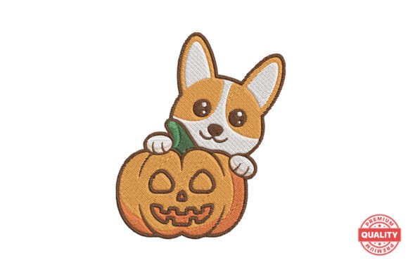 Corgi with Pumpkin Embroidery: A Designer's Review for Custom Gifts
