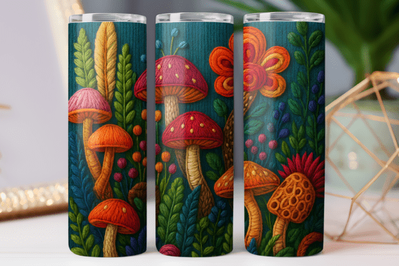 Embroidery Floral Tumbler Skinny Wrap