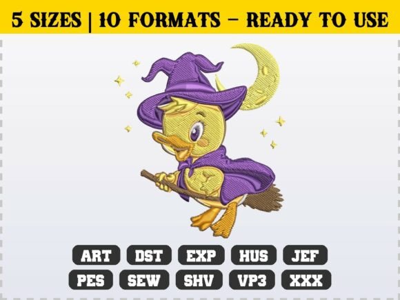 Funny Halloween Duck Witch Embroidery Review