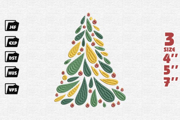 Modern Christmas Tree Embroidery Design Review