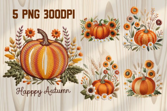 Pumpkin Embroidery Bundle PNG Review